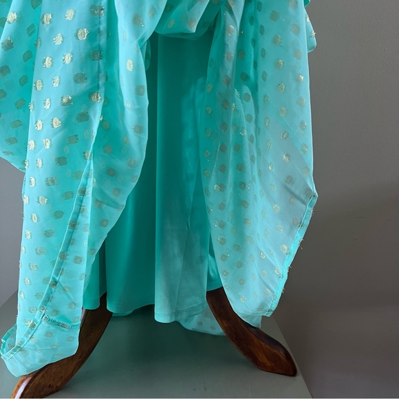 Lane Bryant Flutter Sleeve Surplice Neck Foil Dot Maxi Dress Size 20 - Picture 8 of 12